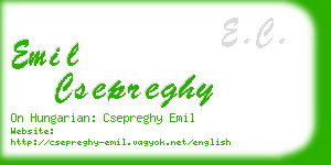 emil csepreghy business card